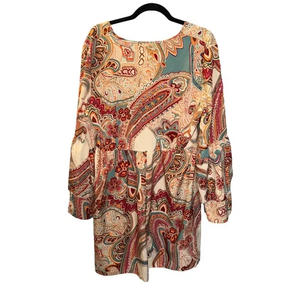 Paisley print long sleeve Dress -XL - Picture 3 of 4